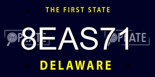 8EAS71 Delaware License Plate