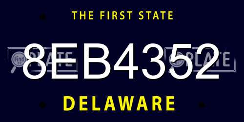 8EB4352 Delaware License Plate