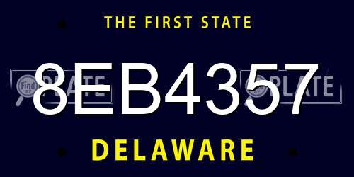 8EB4357 Delaware License Plate