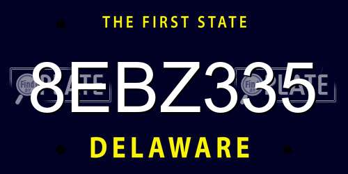 8EBZ335 Delaware License Plate