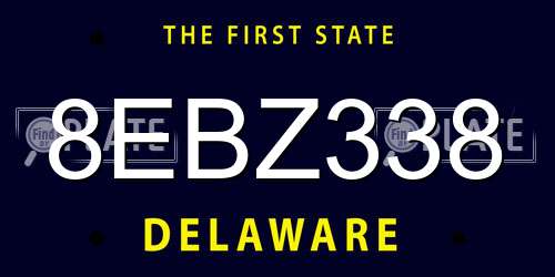 8EBZ338 Delaware License Plate