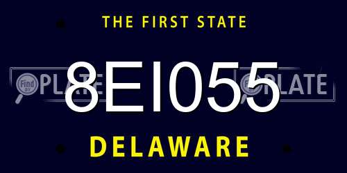 8EI055 Delaware License Plate