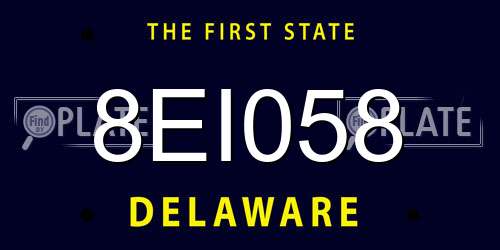 8EI058 Delaware License Plate