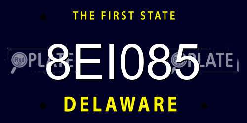 8EI085 Delaware License Plate