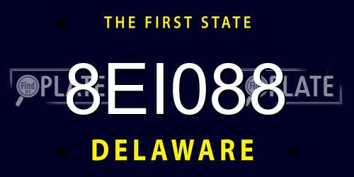8EI088 Delaware License Plate