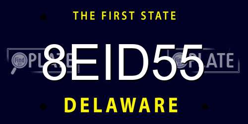 8EID55 Delaware License Plate
