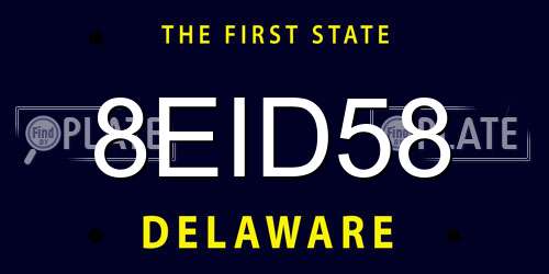 8EID58 Delaware License Plate