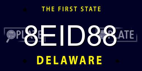 8EID88 Delaware License Plate