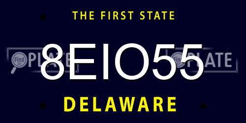 8EIO55 Delaware License Plate