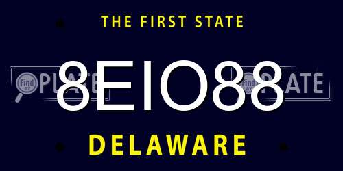 8EIO88 Delaware License Plate