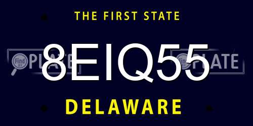 8EIQ55 Delaware License Plate