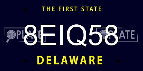 8EIQ58 Delaware License Plate
