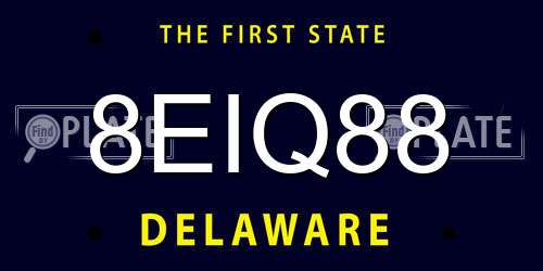 8EIQ88 Delaware License Plate