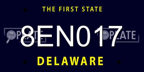 8EN017 Delaware License Plate