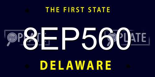 8EP560 Delaware License Plate