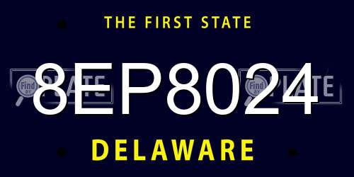 8EP8024 Delaware License Plate