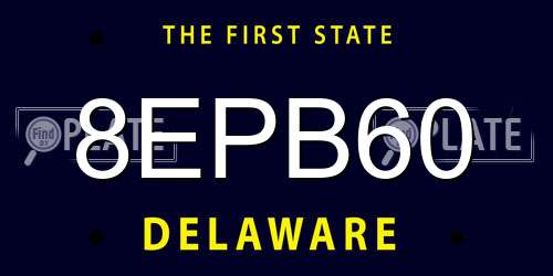 8EPB60 Delaware License Plate