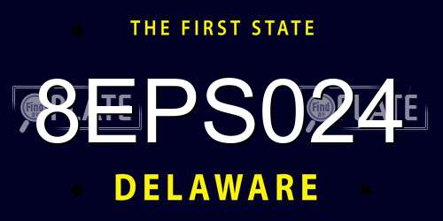8EPS024 Delaware License Plate