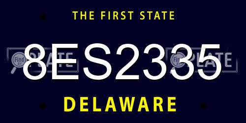 8ES2335 Delaware License Plate