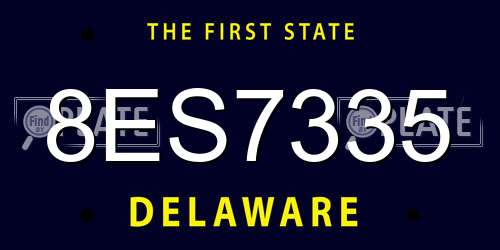 8ES7335 Delaware License Plate