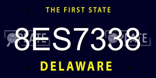 8ES7338 Delaware License Plate