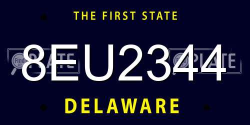 8EU2344 Delaware License Plate