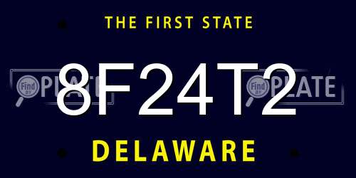 8F24T2 Delaware License Plate