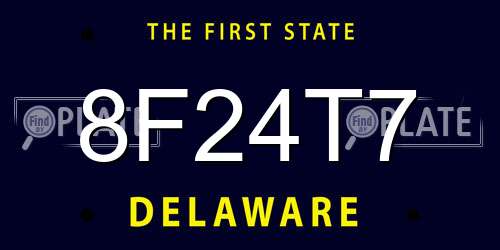 8F24T7 Delaware License Plate