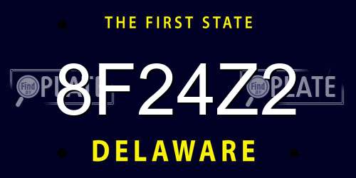 8F24Z2 Delaware License Plate