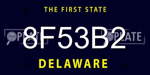 8F53B2 Delaware License Plate