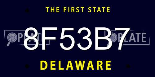 8F53B7 Delaware License Plate