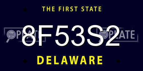 8F53S2 Delaware License Plate