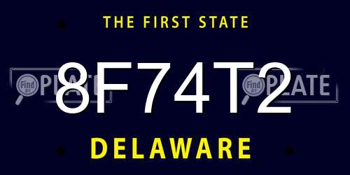 8F74T2 Delaware License Plate