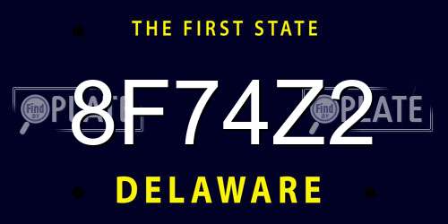 8F74Z2 Delaware License Plate