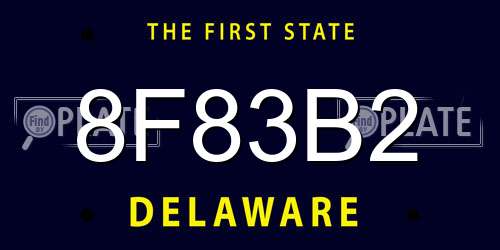 8F83B2 Delaware License Plate