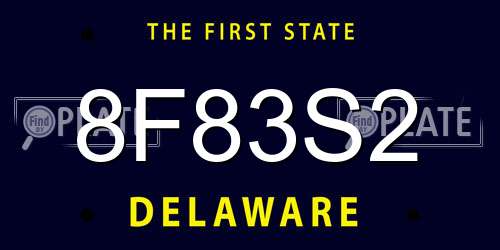8F83S2 Delaware License Plate