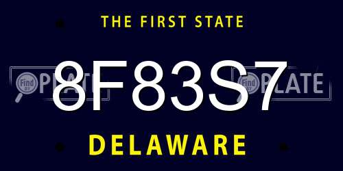 8F83S7 Delaware License Plate