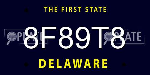 8F89T8 Delaware License Plate
