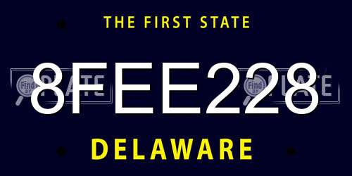 8FEE228 Delaware License Plate