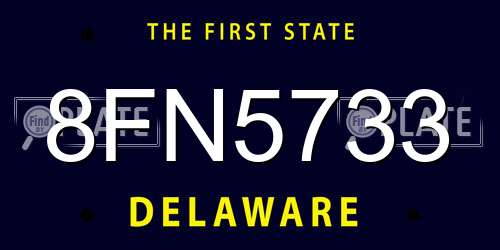 8FN5733 Delaware License Plate