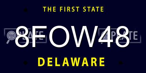 8FOW48 Delaware License Plate