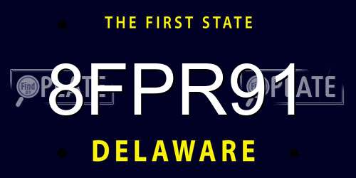 8FPR91 Delaware License Plate