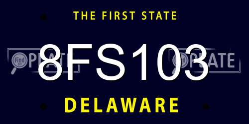 8FS103 Delaware License Plate