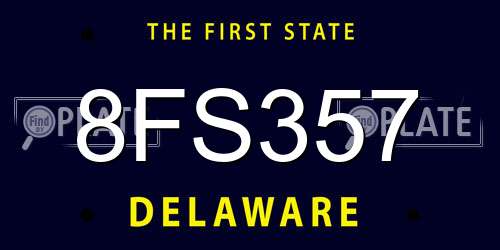 8FS357 Delaware License Plate