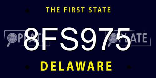 8FS975 Delaware License Plate