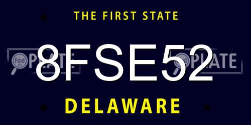 8FSE52 Delaware License Plate