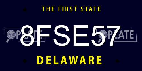 8FSE57 Delaware License Plate