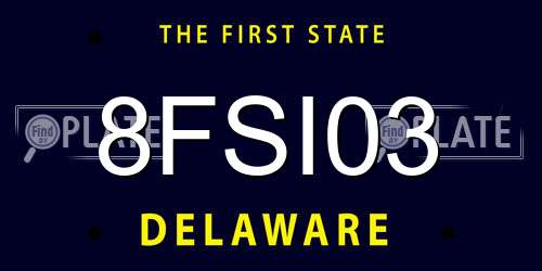 8FSI03 Delaware License Plate