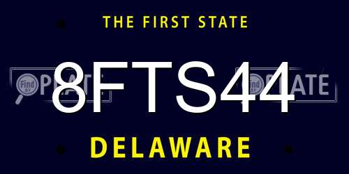 8FTS44 Delaware License Plate