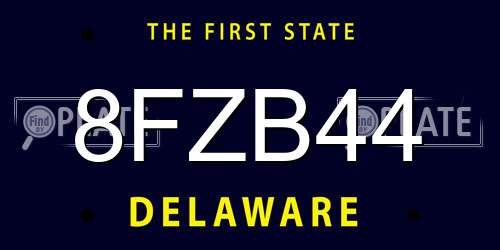 8FZB44 Delaware License Plate